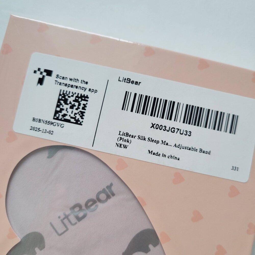NWT LitBear 100% Silk Sleep Eye Mask - Picture 6 of 9